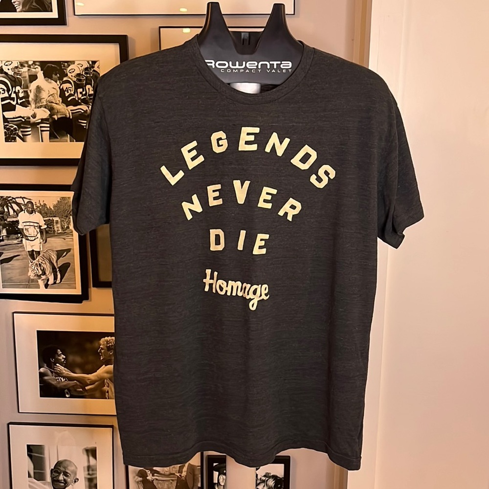 Homage XL Legends Never Die - Black T Shirt
